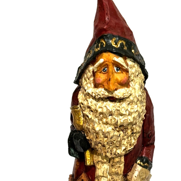 St. Nic Figure Carved Look Santa Vintage Holiday Collection Christmas 10" - Picture 2 of 10
